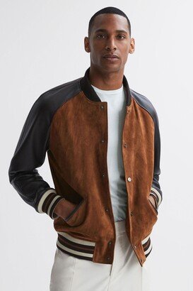 Suede Leather Bomber Jacket