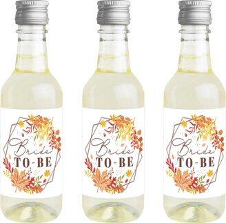 Big Dot Of Happiness Fall Foliage Bride Mini Wine and Champagne Bottle Label Stickers 16 Ct