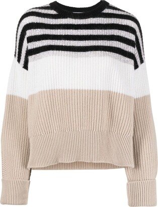 Stripe-Pattern Knitted Jumper