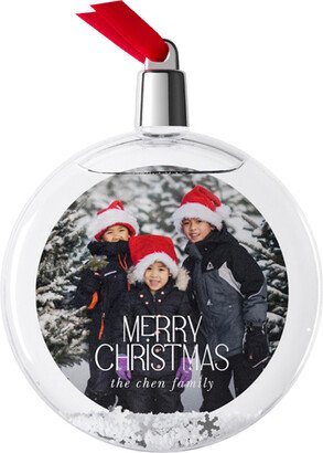 Ornaments: Sparkle Type Snow Globe Ornament, White, Circle