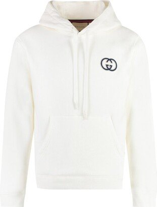 Logo Embroidered Long-Sleeved Hoodie-AD