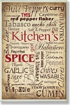 Home Decor Kitchen Spice Typography Art Collection