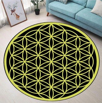 Flower Of Life, Sacred Geometry Rug, Life Spiritual Floor Decor Meditation Yoga Carpeting