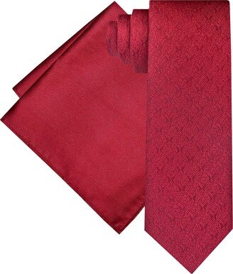 Steve Harvey Men's Textured Tonal Tie & Solid Pocket Square Set