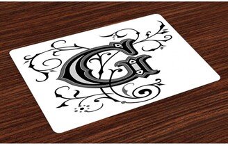 Letter G Place Mats, Set of 4