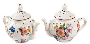 Mackenzie-Childs Flower Market Teapot Salt & Pepper Set