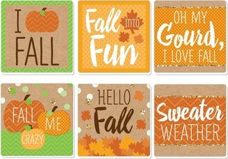 Big Dot of Happiness Pumpkin Patch - Funny Fall, Halloween or Thanksgiving Party Decorations - Drink Coasters - Set of 6-AA