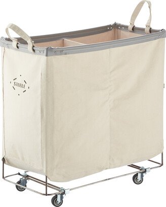 Steele Canvas Double Sorter Laundry Cart Natural/Grey