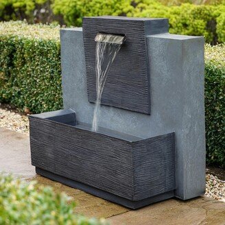 Ivyline Contemporary Outdoor Water Feature Grey