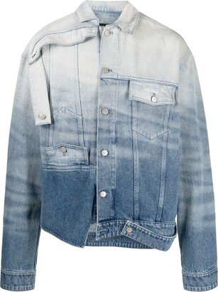 Gradient-Effect Denim Jacket-AA