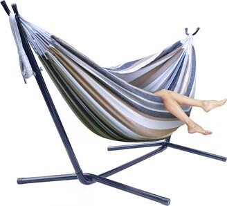 Double Hammock with Steel Stand Two Person Adjustable Hammock Bed - Storage Carrying Case Included