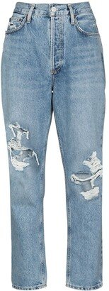 Fen ripped-knee straight-leg jeans