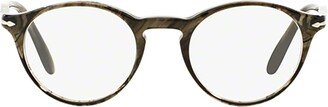 Po3092v Striped Grey Glasses