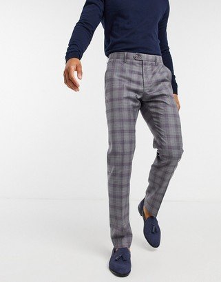 Dorlnt slim-fit debonair check smart pants