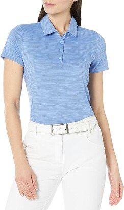 Space Dye Short Sleeve Polo (Blue Fusion) Women's Clothing