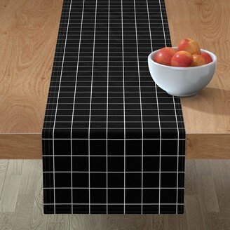 Table Runners: Window Pane Check - Black And White Table Runner, 72X16, Black