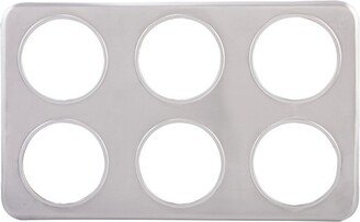 Adaptor Plate with Six 4.75 Insert Holes for Steam Tables, Stainless Steel