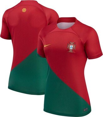 Women's Red Portugal National Team 2022/23 Home Breathe Stadium Replica Blank Jersey