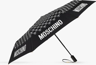 Folding Umbrella With Logo Unisex - Black-AJ