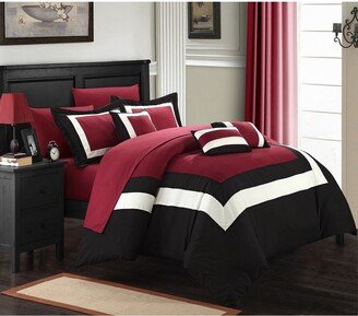 Copper Grove Minesing 10-pc. Red, White, and Black Bed-in-a-Bag Set