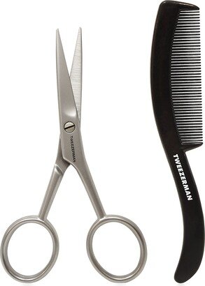 2-Piece Moustache Scissors & Comb Set