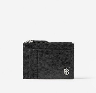 Grainy Leather TB Zip Card Case