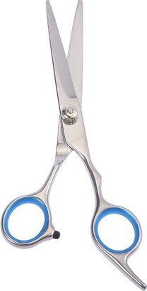 Unique Bargains Stainless Steel Straight Scissors with Gasket Ring for Long Short Thick Hard Soft Hair Blue 1 Pc