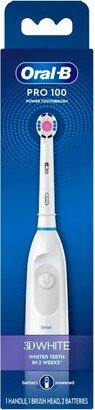 Pro 100 3D White Brilliance Whitening Battery Toothbrush - White