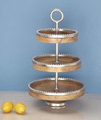 Studio 350 Brown Mango Wood Traditional Tiered Server 25 x 14 x 14 - 14D x 24.50H