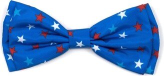 The Worthy Dog Patriotic Stars Bow Tie Adjustable Collar Attachment Accessory - Blue - L