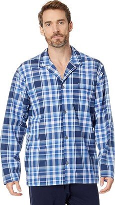 Yarn-Dye Woven Long Sleeve PJ Shirt (Monroe Plaid/RL2000 Red Pony Player) Men's Pajama
