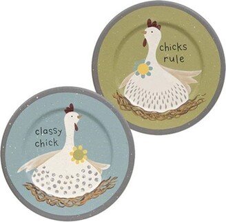 Classy Chick Plate 2 Asstd. - 8.5 in diameter by .5 deep.