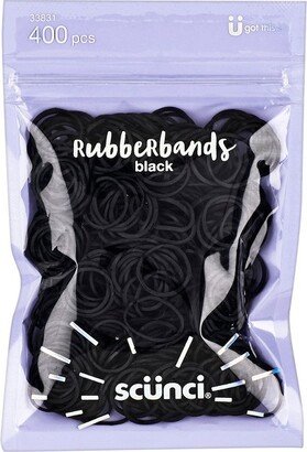 Hair Elastic Hair Ties - Black - 400ct