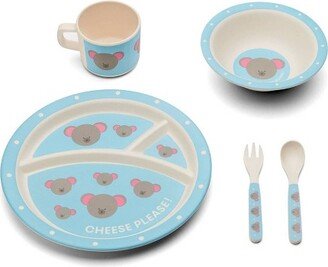 Red Rover Dinnerware 5pc Bamboo Fiber Mouse Dinnerware Set Blue - Red Rover