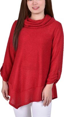 Womens Knit Asymmetric Turtleneck Sweater