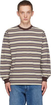 Brown & Off-White Striped Long Sleeve T-Shirt