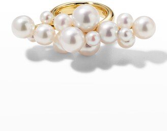 Yellow Gold Japanese 4-9mm Bubble Pearl Ring