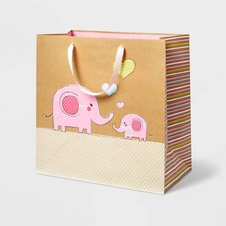 Large Elephants on Kraft Baby Shower Gift Bag - Spritz™