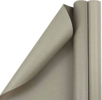 JAM Paper & Envelope JAM PAPER Gray Matte Gift Wrapping Paper Rolls - 2 packs of 25 Sq. Ft.