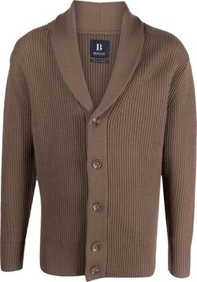 Boggi Milano Shawl-Collar Merino-Wool Cardigan