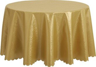 Unique Bargains Round PVC Wrinkle-Resistant Washable Suitable Restaurant Table Cover 1 Pc Gold