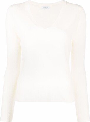 V-neck cashmere-blend jumper