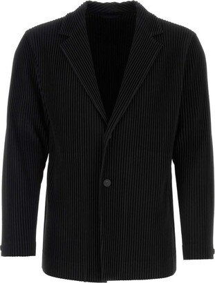 V-Neck Single-Breasted Blazer-AA