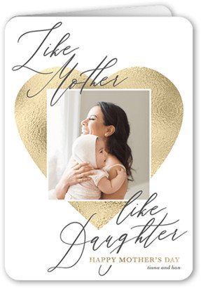 Mother's Day Cards: Like Mother Like Daughter Mother's Day Card, White, 5X7, Matte, Folded Smooth Cardstock, Rounded