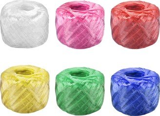 Unique Bargains Polyester Nylon Plastic Rope Twine Household Bundled,150m 6 Colors 6 Rolls - Multicolor