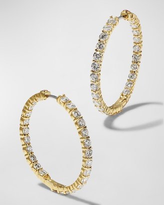 35mm Yellow Gold Diamond Hoop Earrings, 5.55ct