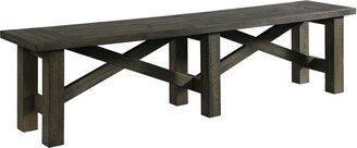 Trestle 72 Distressed Gray Wood Dining Bench