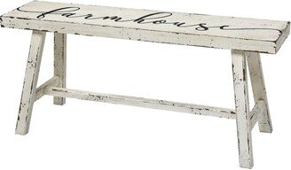 Elk Home Setaspell Wood Bench-Aged White Color