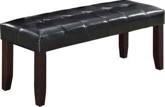 Dining Bench with Faux Leather Upholstery and Chamfered Feet