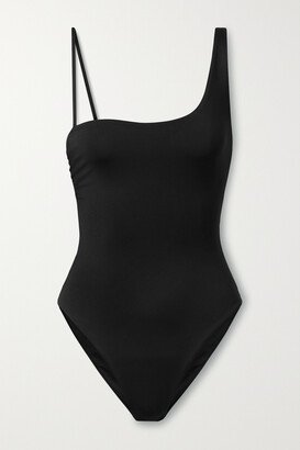 Clara Asymmetric Ruched Swimsuit - Black